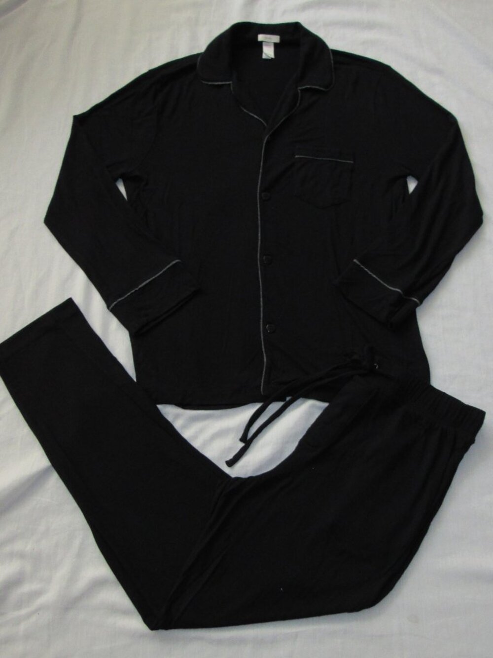 Eberjey WILLIAM Tencel Modal Spandex Long Sleeve Pajama Set Top & Pants Men's S